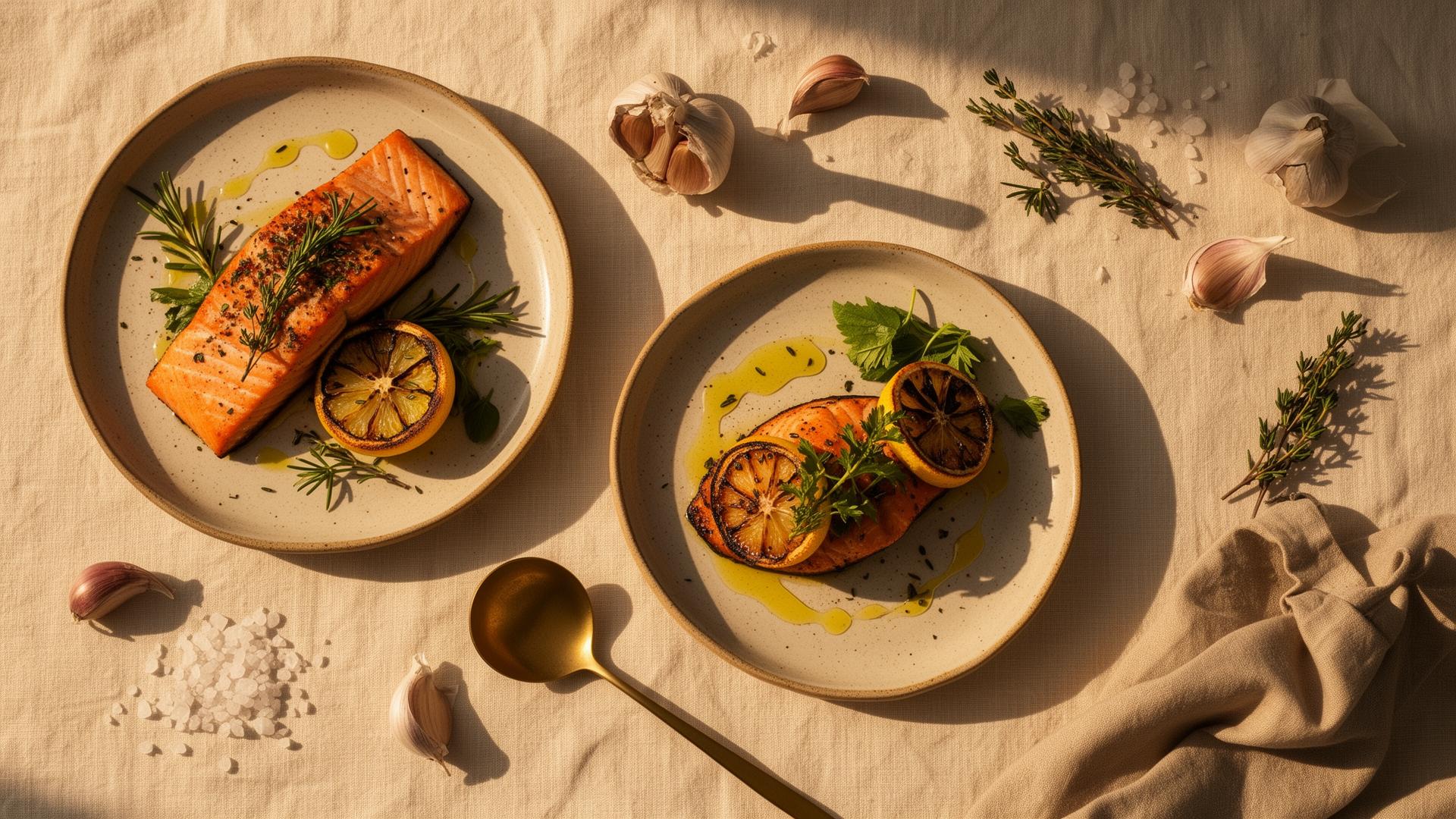 Refined Mediterranean dinner spread